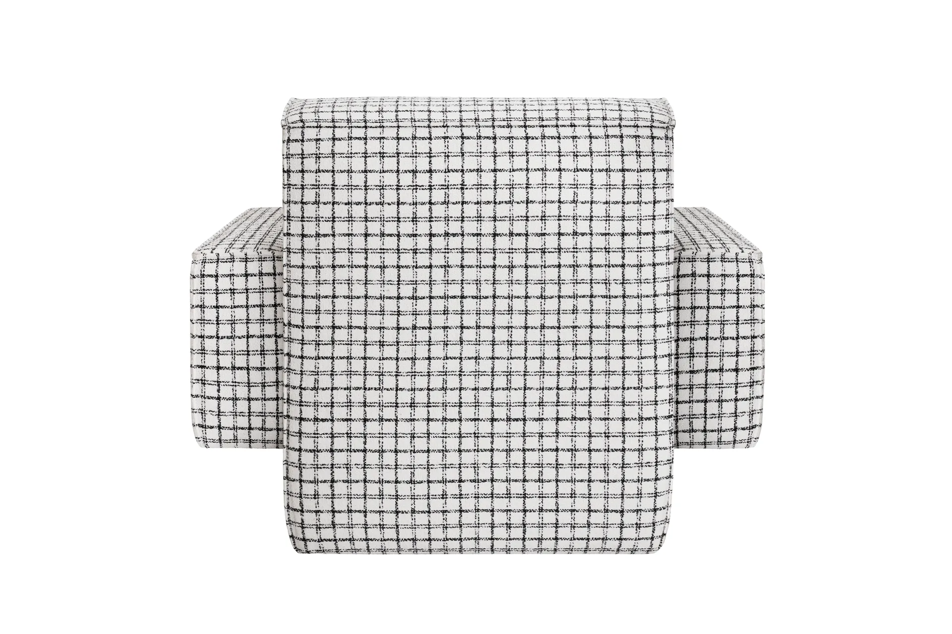 Butaca Lounge Hunk con reposabrazos, Checkered black/white Hem