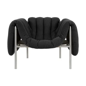Butaca Lounge Puffy - Anthracite-acero inoxidable - Hem