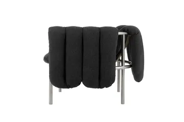 Butaca Lounge Puffy - Anthracite-acero inoxidable - Hem