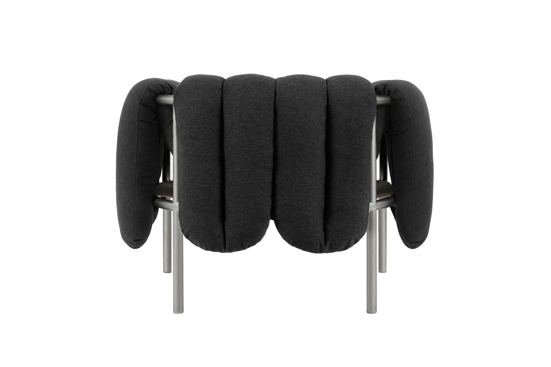 Butaca Lounge Puffy, Anthracite-acero inoxidable Hem