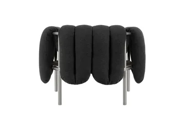 Butaca Lounge Puffy - Anthracite-acero inoxidable - Hem