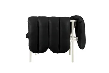 Butaca Lounge Puffy - Black leather-cream - Hem