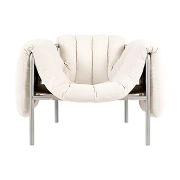 Butaca Lounge Puffy - Natural-acero inoxidable - Hem