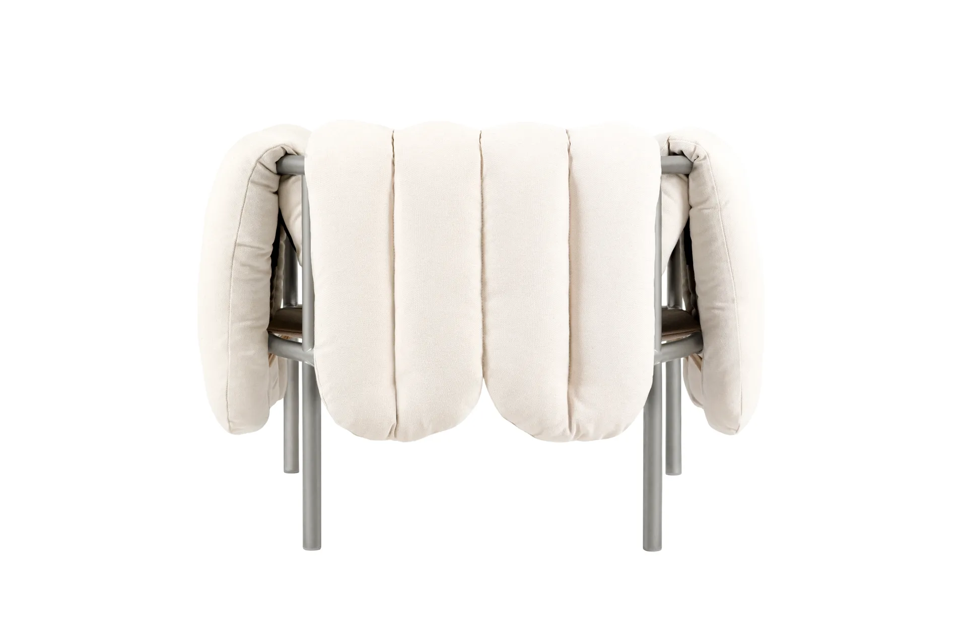 Butaca Lounge Puffy, Natural-acero inoxidable Hem