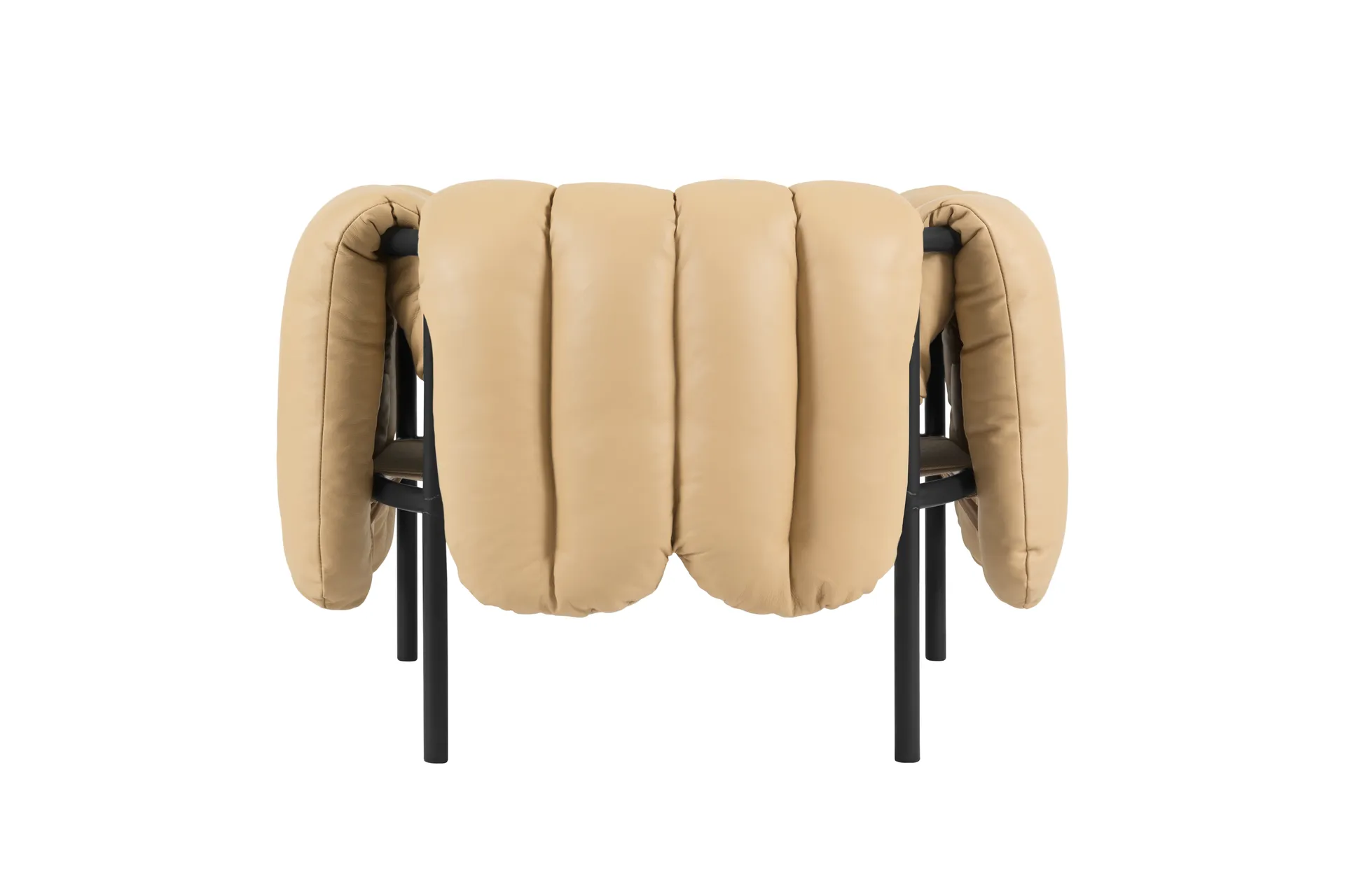 Butaca Lounge Puffy, Sand leather-black grey Hem