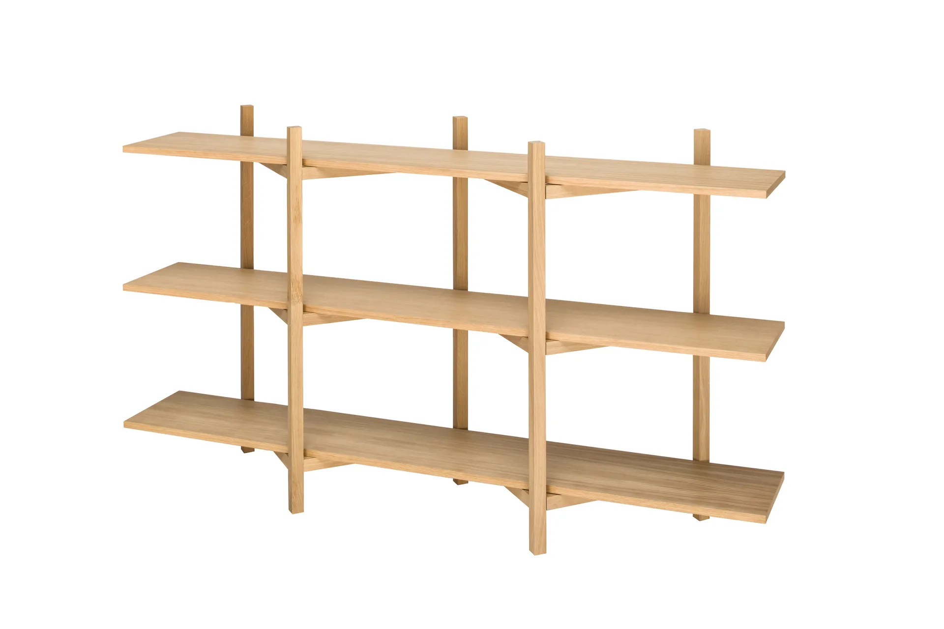 Estantería Zig Zag Low 175x100 cm, Roble Hem