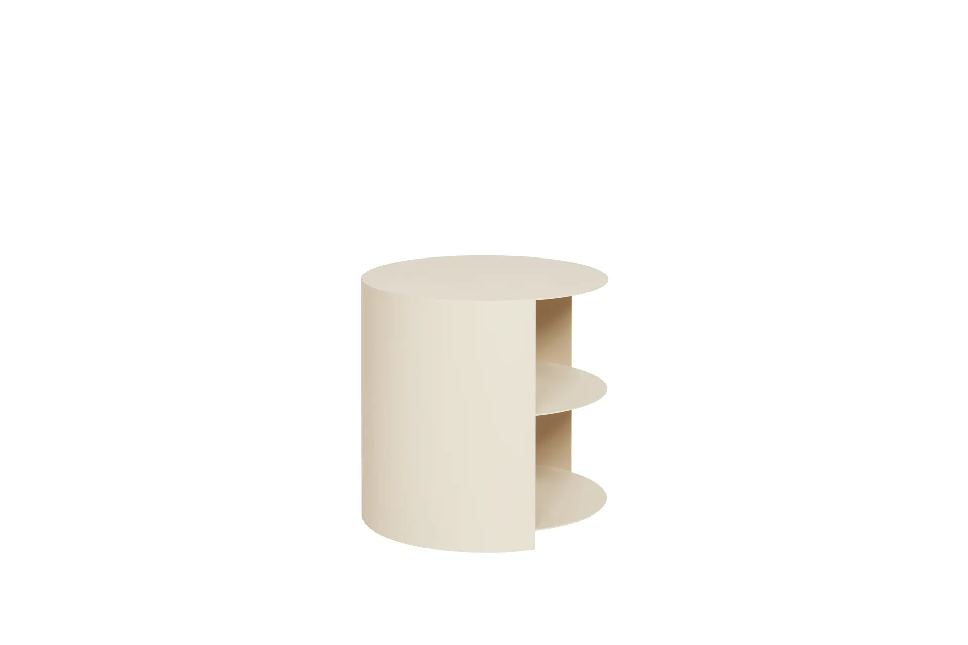 Mesa auxiliar Hide Ø38x41 cm, Light ivory textured Hem