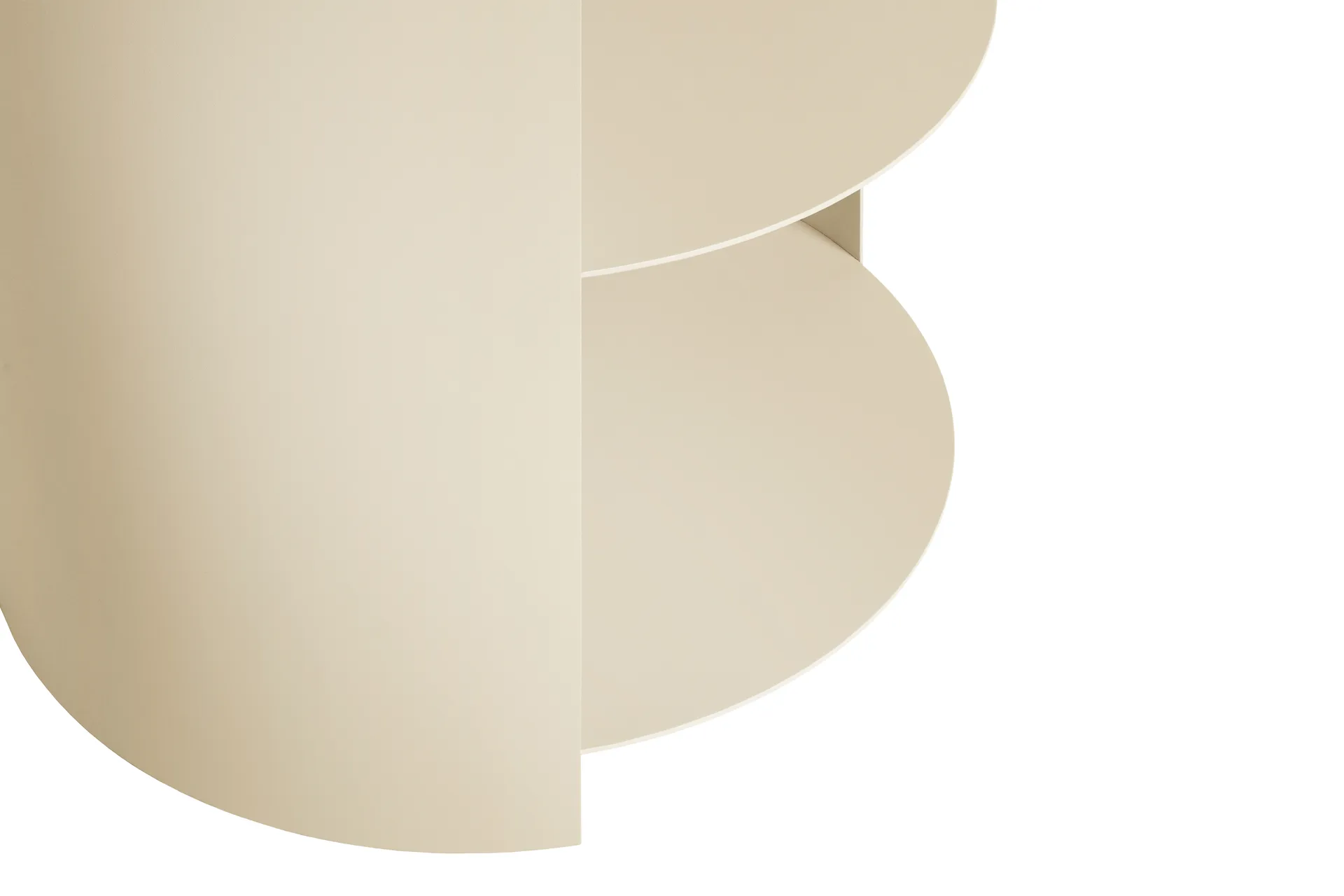 Mesa auxiliar Hide Ø38x41 cm, Light ivory textured Hem