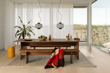 Mesa de comedor Bookmatch con bancos 220 cm - Nogal - Hem