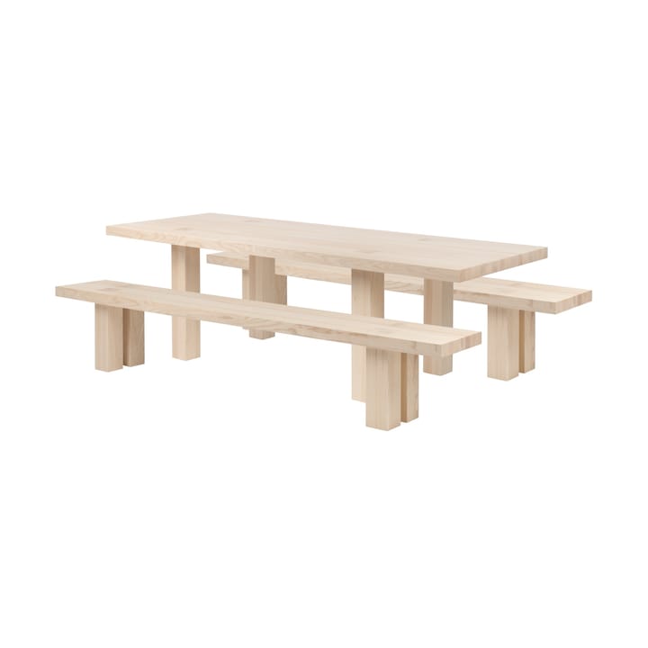 Mesa de comedor Max con bancos 250 cm - Fresno - Hem
