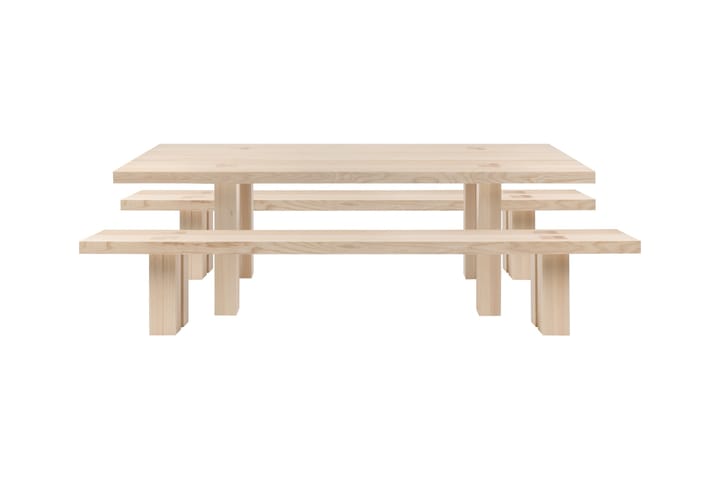 Mesa de comedor Max con bancos 250 cm, Fresno Hem