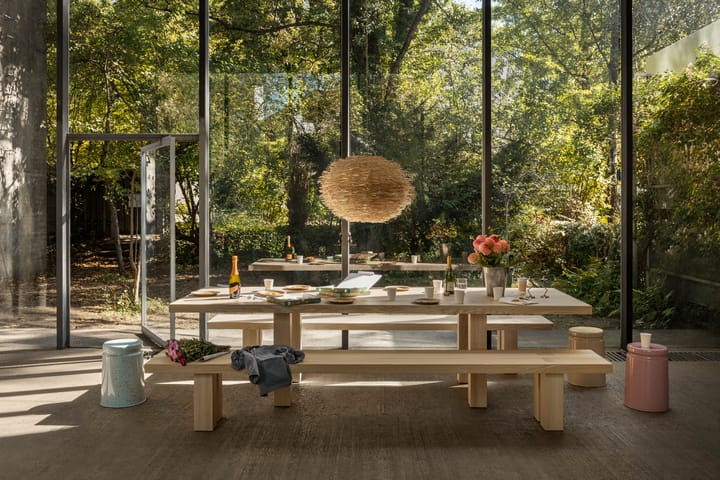 Mesa de comedor Max con bancos 250 cm, Fresno Hem