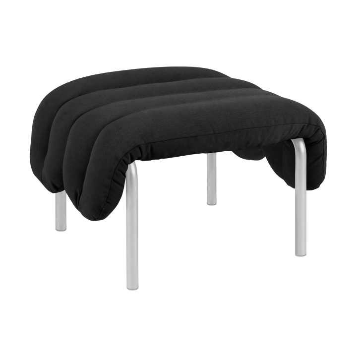 Ottoman Puffy 58x67 cm - Anthracite-acero inoxidable - Hem