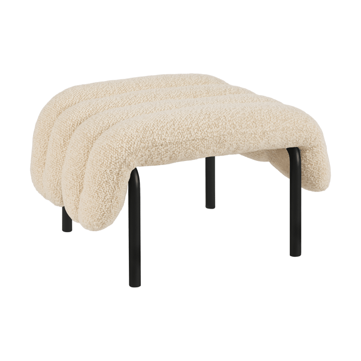 Ottoman Puffy 58x67 cm - Eggshell-black grey - Hem