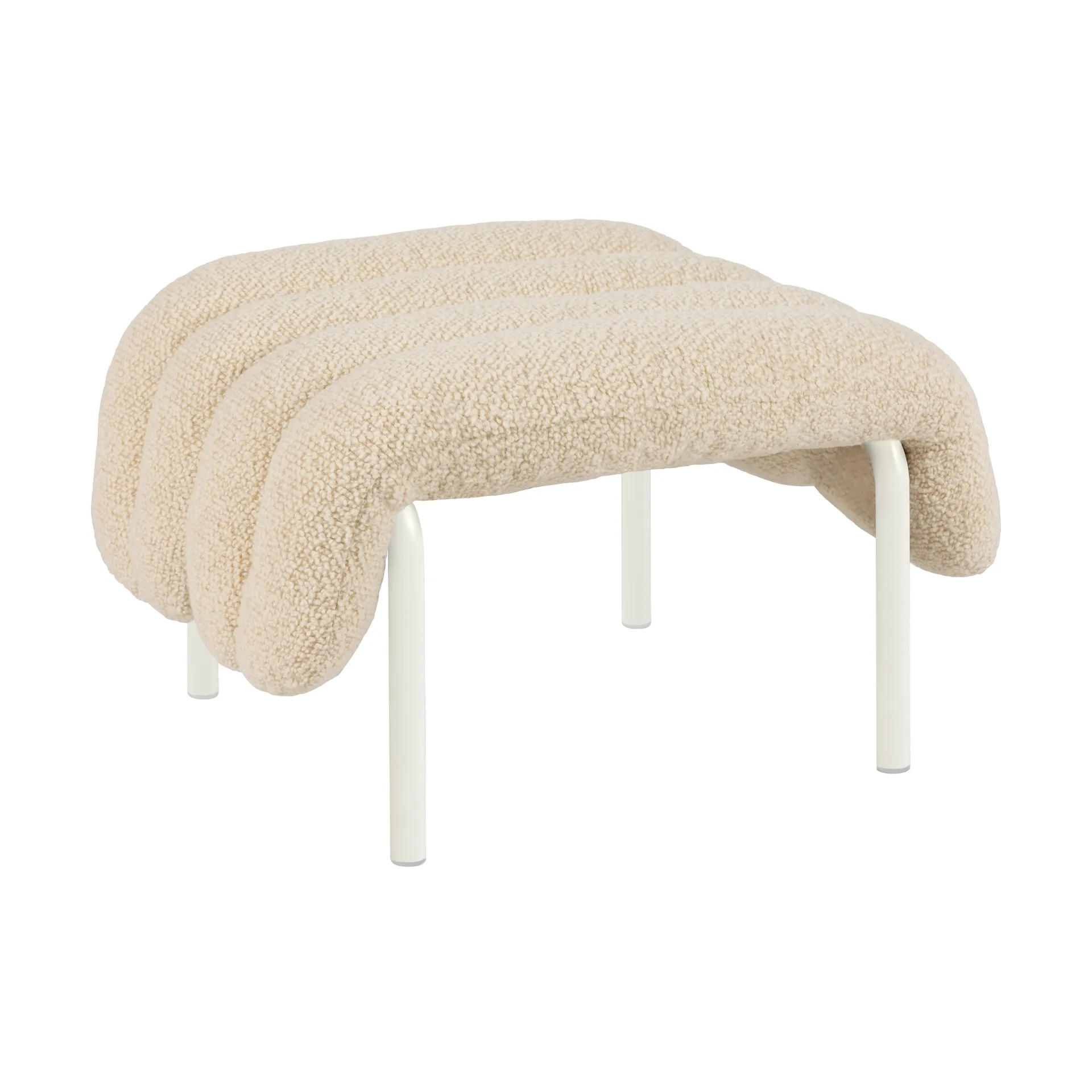 Ottoman Puffy 58x67 cm, Eggshell-cream Hem