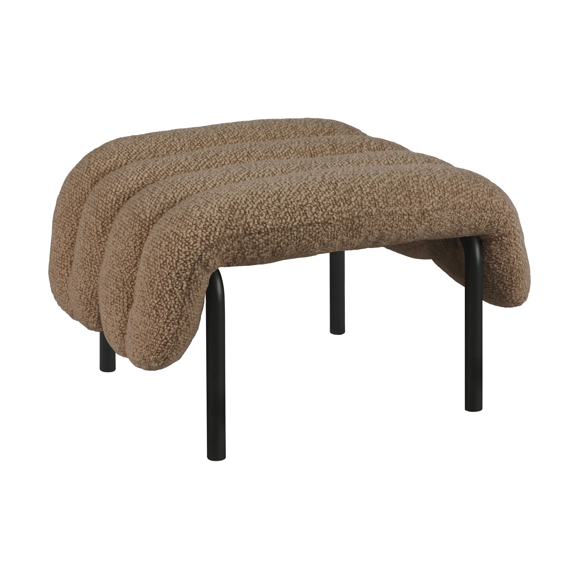 Ottoman Puffy 58x67 cm, Sawdust-black grey Hem