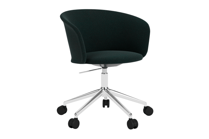 Silla de oficina Kendo Swivel con 5 ruedas, Pine-polished aluminium Hem