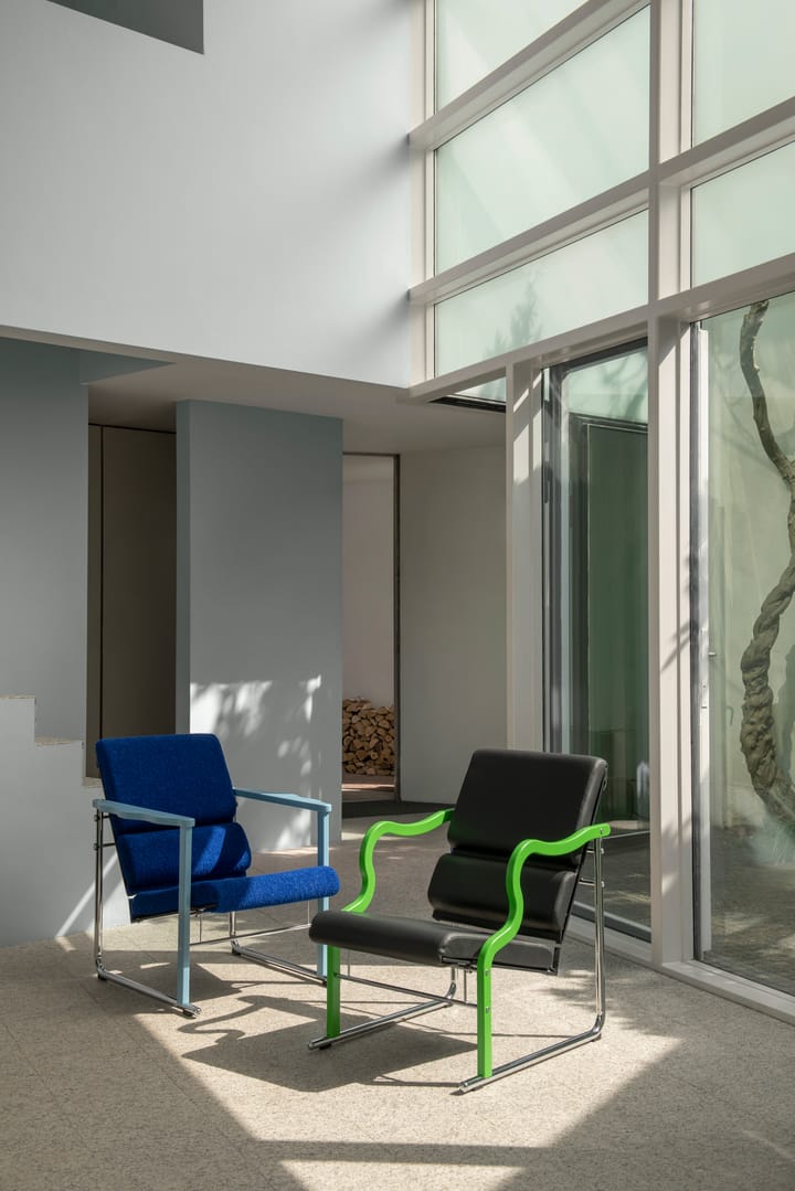 Sillón lounge Experiment 501, Green-black leather Hem