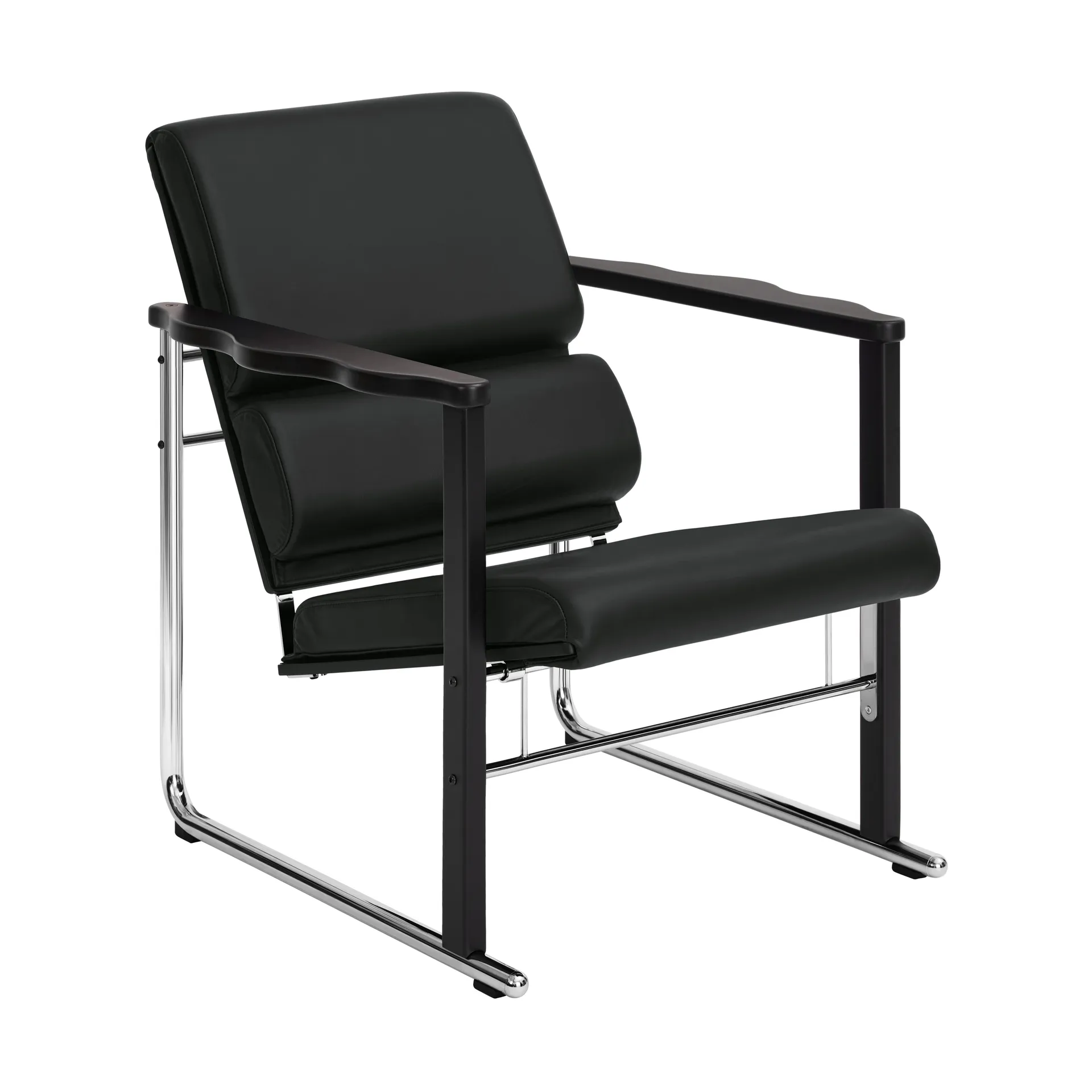 Sillón lounge Experiment 502, Black-black leather Hem