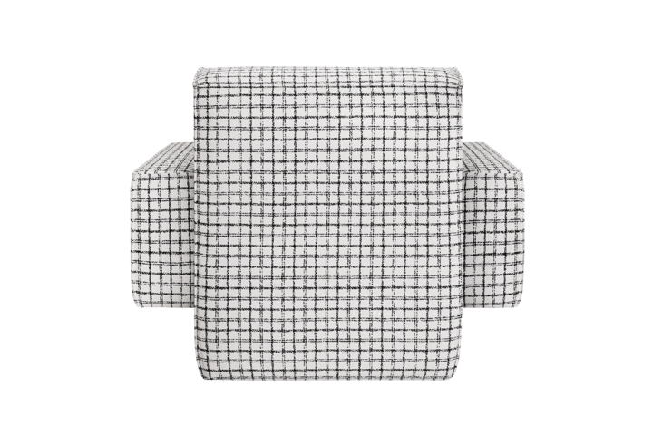 Sillón lounge Hunk con reposabrazos, Checkered black/white Hem