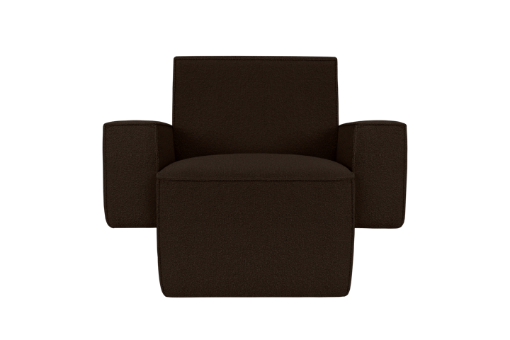 Sillón lounge Hunk con reposabrazos, Chocolate Hem