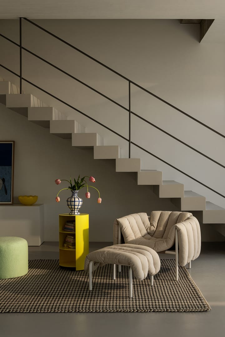 Sillón lounge + ottoman Puffy, Sawdust-acero inoxidable Hem