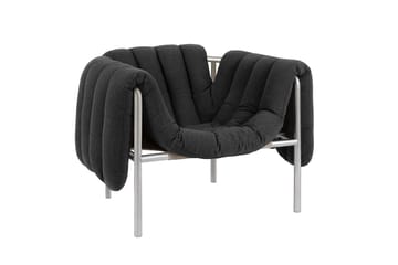 Sillón lounge Puffy - Anthracite-acero inoxidable - Hem