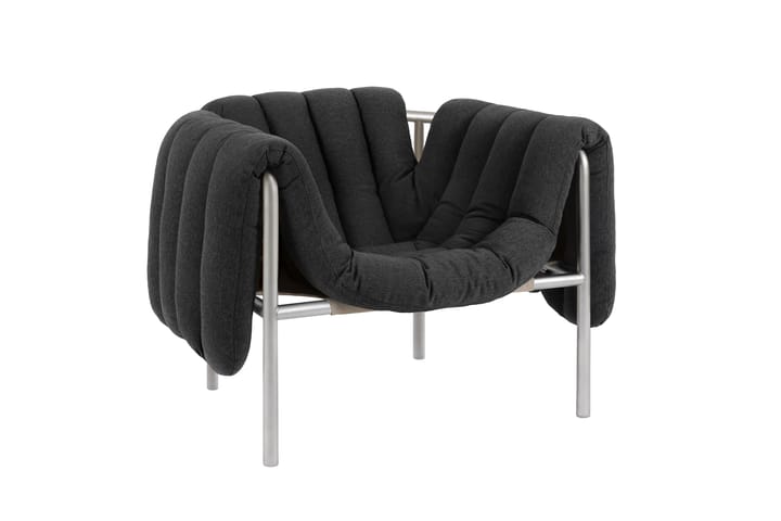 Sillón lounge Puffy, Anthracite-acero inoxidable Hem