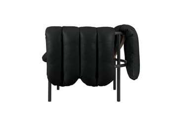 Sillón lounge Puffy - Black leather-black grey - Hem