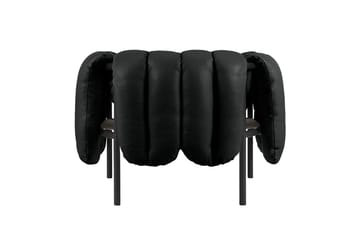 Sillón lounge Puffy - Black leather-black grey - Hem