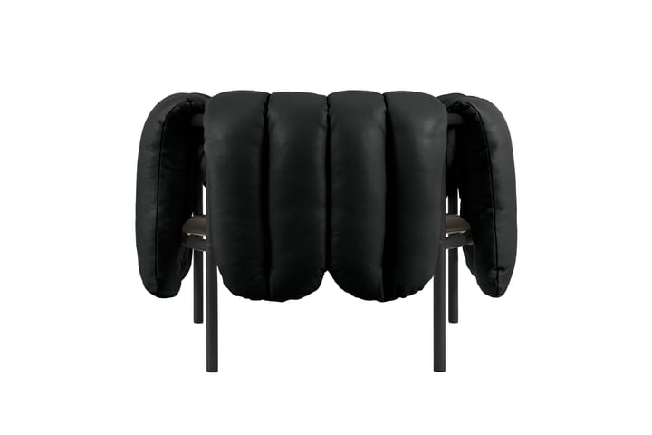 Sillón lounge Puffy, Black leather-black grey Hem