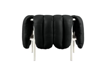 Sillón lounge Puffy - Black leather-cream - Hem