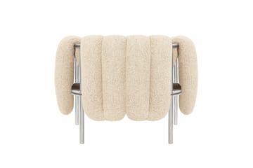 Sillón lounge Puffy - Eggshell-acero inoxidable - Hem