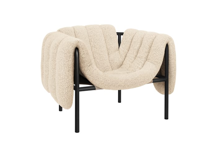 Sillón lounge Puffy, Eggshell-black grey Hem