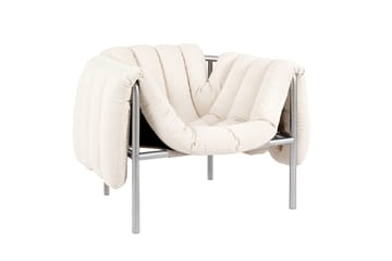 Sillón lounge Puffy - Natural-acero inoxidable - Hem
