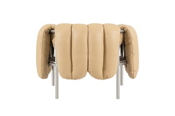 Sillón lounge Puffy - Sand leather-acero inoxidable - Hem