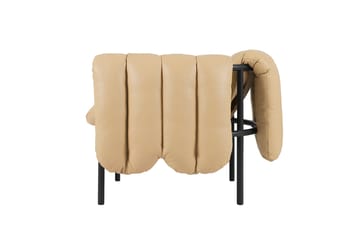 Sillón lounge Puffy - Sand leather-black grey - Hem