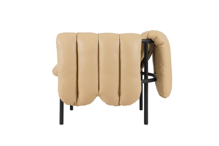 Sillón lounge Puffy, Sand leather-black grey Hem