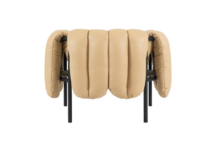 Sillón lounge Puffy, Sand leather-black grey Hem