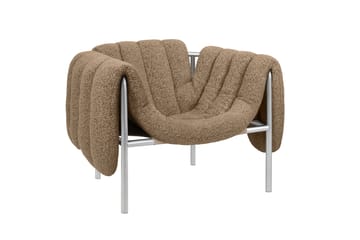 Sillón lounge Puffy - Sawdust-acero inoxidable - Hem