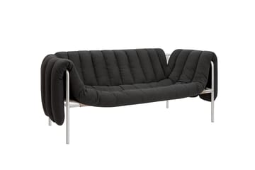 Sofá de 2,5 plazas Puffy 205 cm - Anthracite-acero inoxidable - Hem