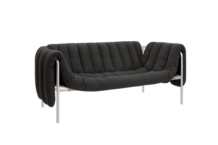 Sofá de 2,5 plazas Puffy 205 cm, Anthracite-acero inoxidable Hem