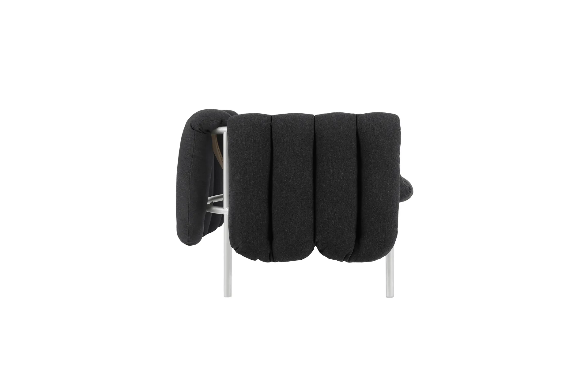 Sofá de 2,5 plazas Puffy 205 cm, Anthracite-acero inoxidable Hem