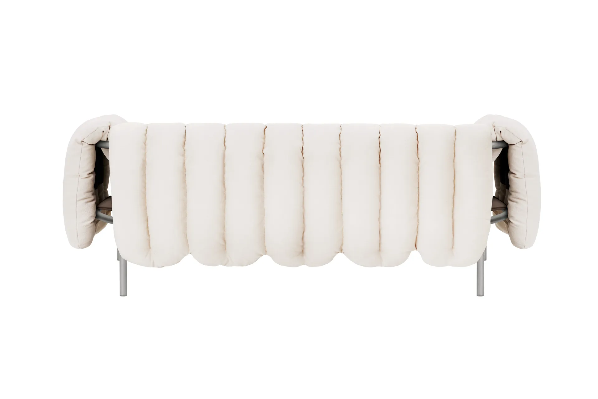 Sofá de 2,5 plazas Puffy 205 cm, Natural-acero inoxidable Hem