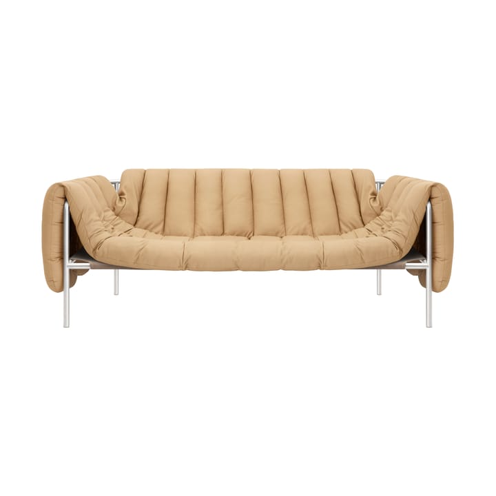 Sofá de 2,5 plazas Puffy 205 cm - Sand leather-acero inoxidable - Hem