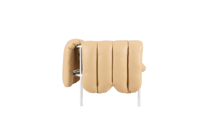 Sofá de 2,5 plazas Puffy 205 cm, Sand leather-acero inoxidable Hem