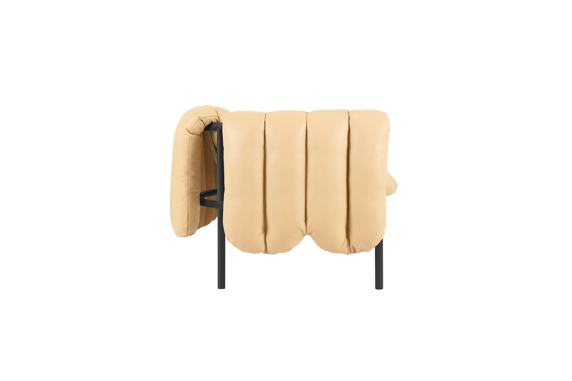 Sofá de 2,5 plazas Puffy 205 cm, Sand leather-black grey Hem