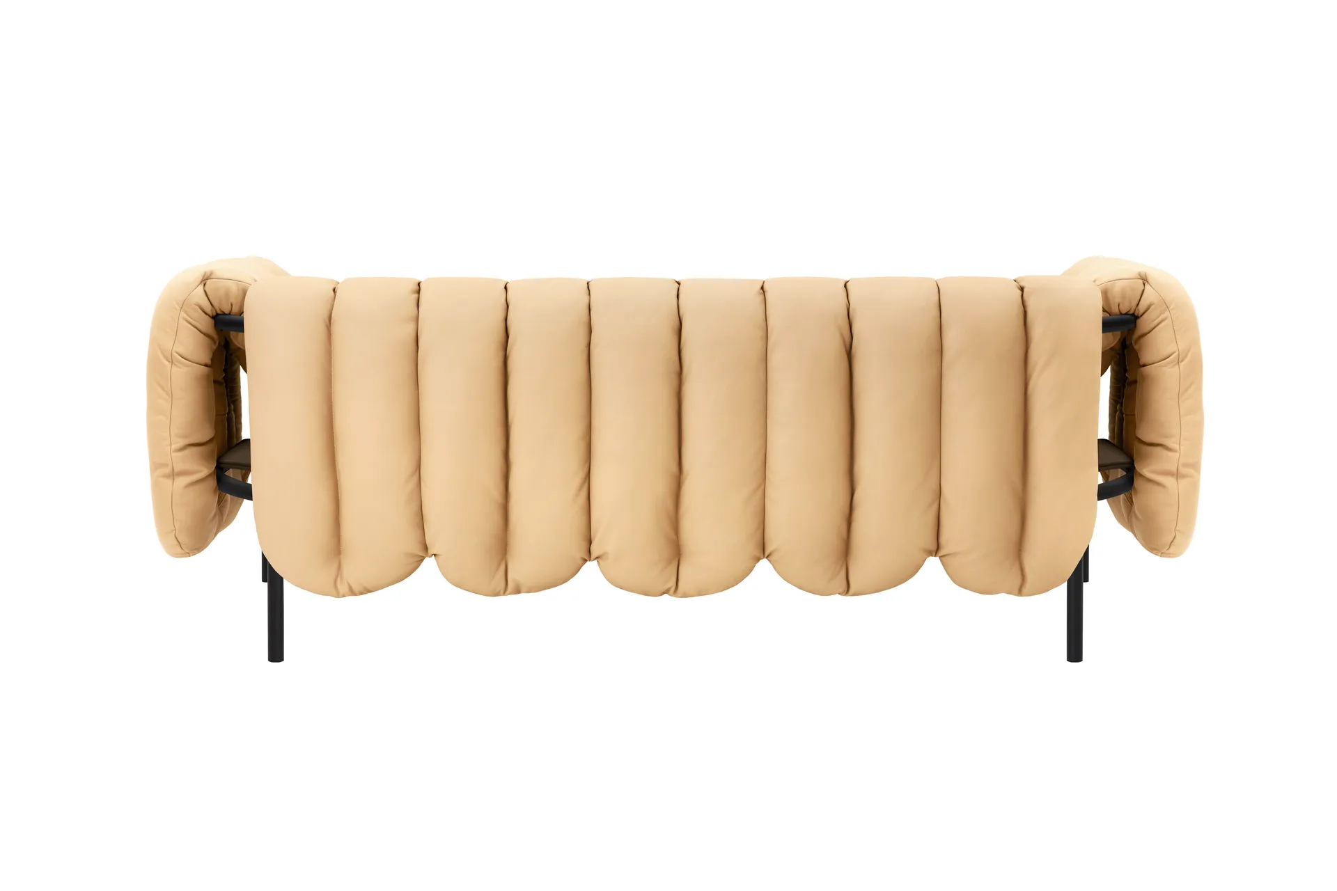 Sofá de 2,5 plazas Puffy 205 cm, Sand leather-black grey Hem