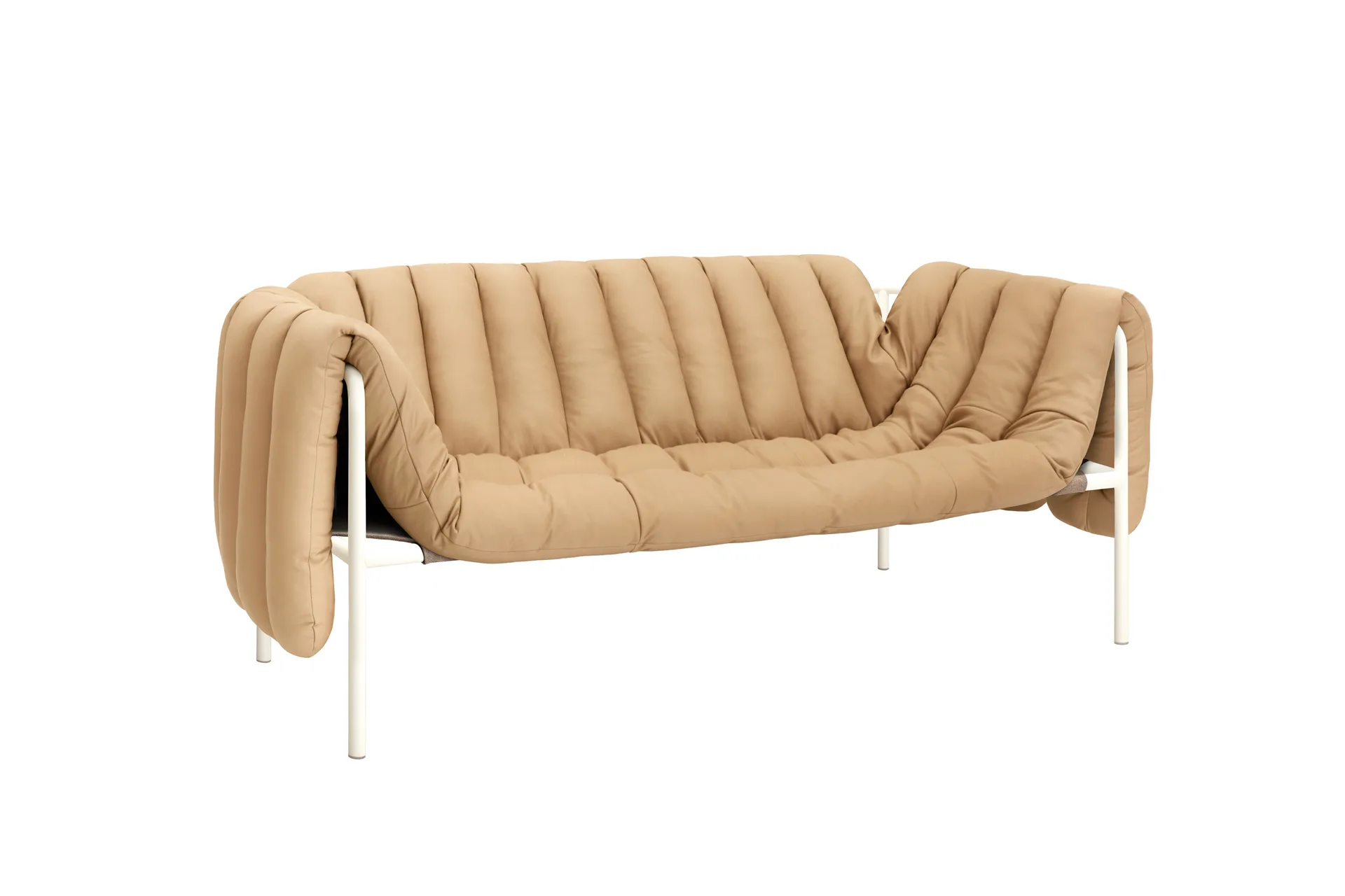 Sofá de 2,5 plazas Puffy 205 cm, Sand leather-cream Hem