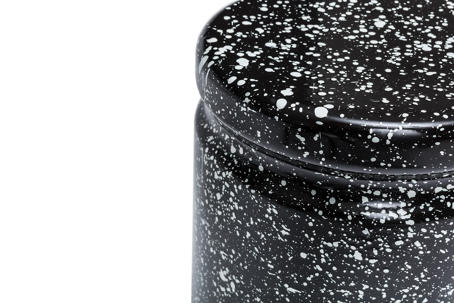 Taburete Last Ø32x44 cm, Black-white splatter Hem